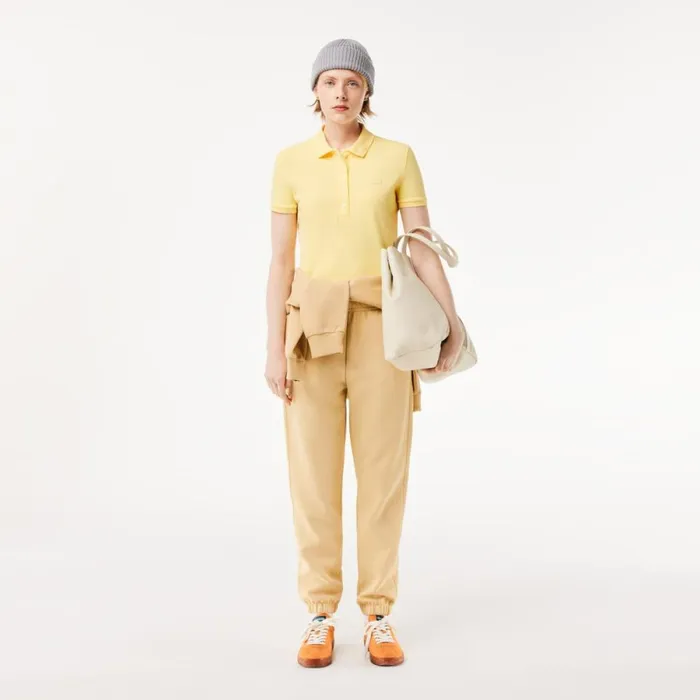 Polos Women Lacoste Women039s L12D Slim Fit Stretch Mini Piqu Polo Pastel Yellow 107