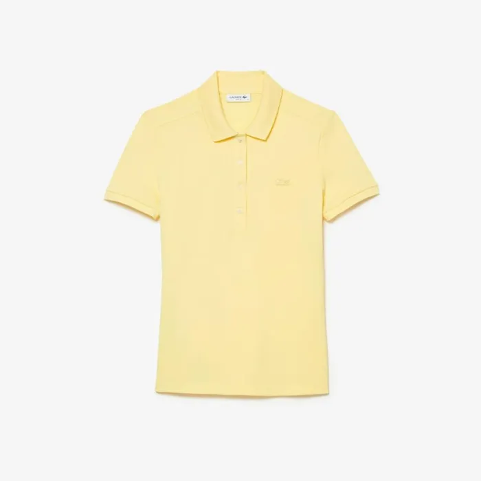 Polos Women Lacoste Women039s L12D Slim Fit Stretch Mini Piqu Polo Pastel Yellow 107