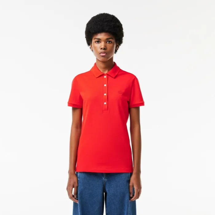 Polos Women Lacoste Women039s L12D Slim Fit Stretch Mini Piqu Polo Red Currant F8m Polos Women Lacoste Women039s L12D Slim Fit Stretch Mini Piqu Polo Red Currant F8m
