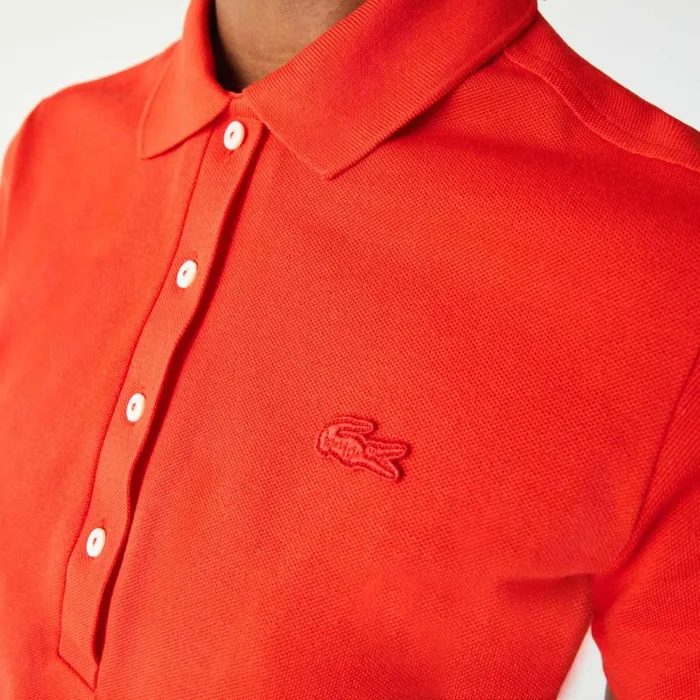 Polos Women Lacoste Women039s L12D Slim Fit Stretch Mini Piqu Polo Red Currant F8m