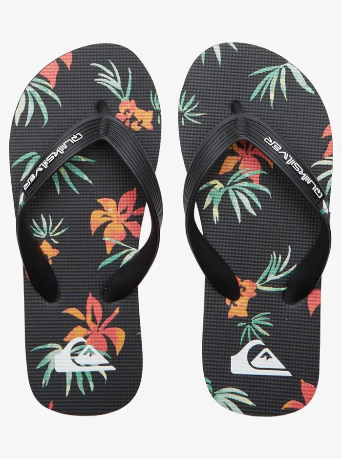 Quiksilver 816 Molokai Art II Sandals Blackorangegreen Boys Sandals Quiksilver 816 Molokai Art II Sandals Blackorangegreen Boys Sandals