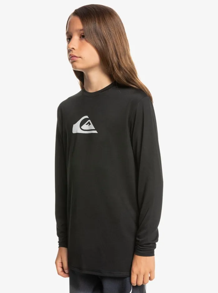 Quiksilver 816 Solid Streak Ls Youth LSL Surf Tee Black Boys Rashguards Quiksilver 816 Solid Streak Ls Youth LSL Surf Tee Black Boys Rashguards