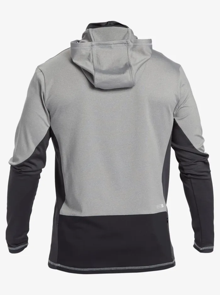 Quiksilver Angler Hooded UPF 50 Long Sleeve Surf Tee Sharkskin MensWaterman Rashguards
