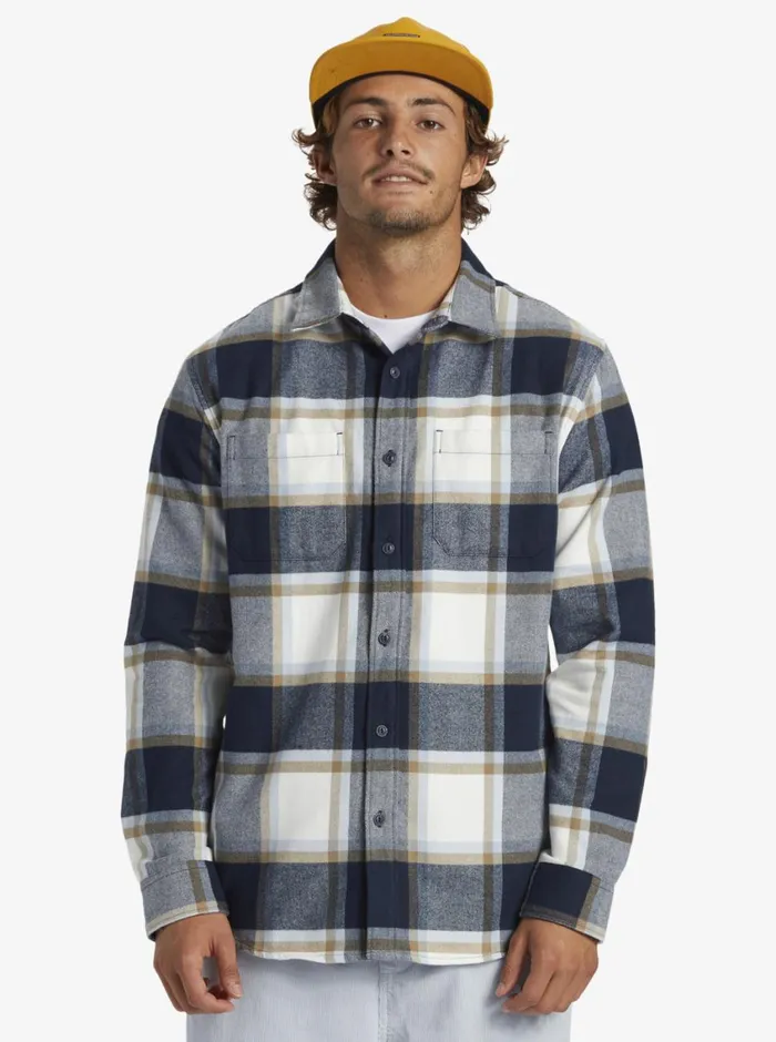 Quiksilver DNA Flannel Long Sleeve Top Dark Navy Dna Flannel Mens Shirts and Polos Quiksilver DNA Flannel Long Sleeve Top Dark Navy Dna Flannel Mens Shirts and Polos