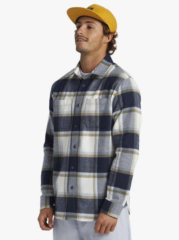 Quiksilver DNA Flannel Long Sleeve Top Dark Navy Dna Flannel Mens Shirts and Polos Quiksilver DNA Flannel Long Sleeve Top Dark Navy Dna Flannel Mens Shirts and Polos