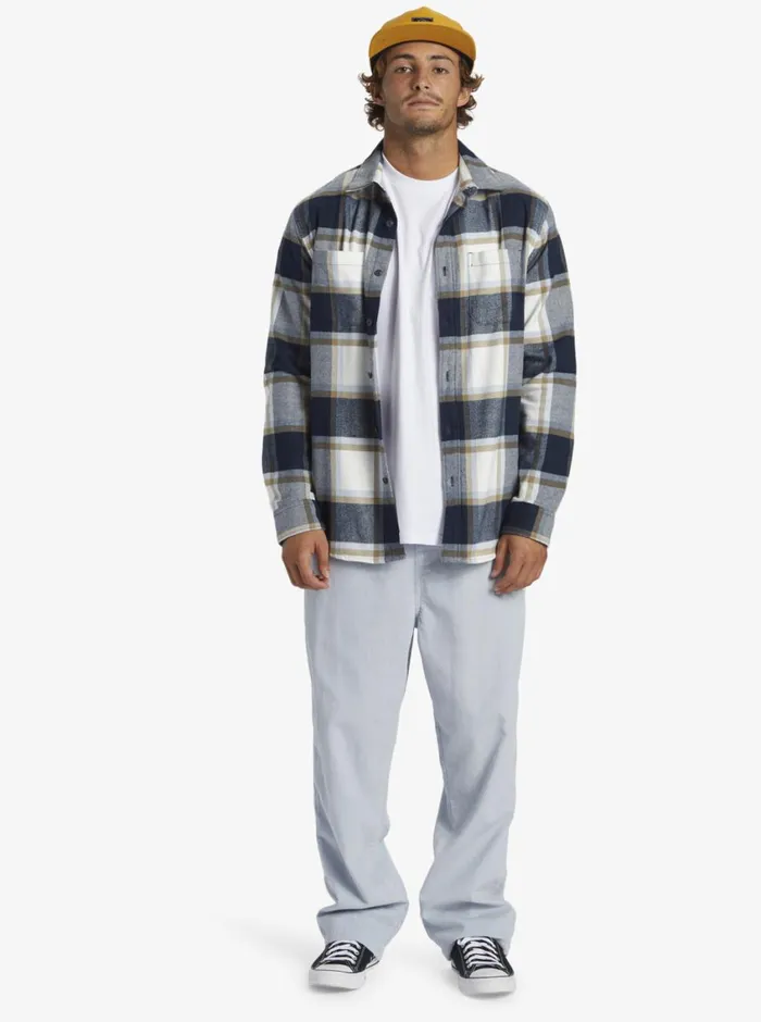 Quiksilver DNA Flannel Long Sleeve Top Dark Navy Dna Flannel Mens Shirts and Polos Quiksilver DNA Flannel Long Sleeve Top Dark Navy Dna Flannel Mens Shirts and Polos
