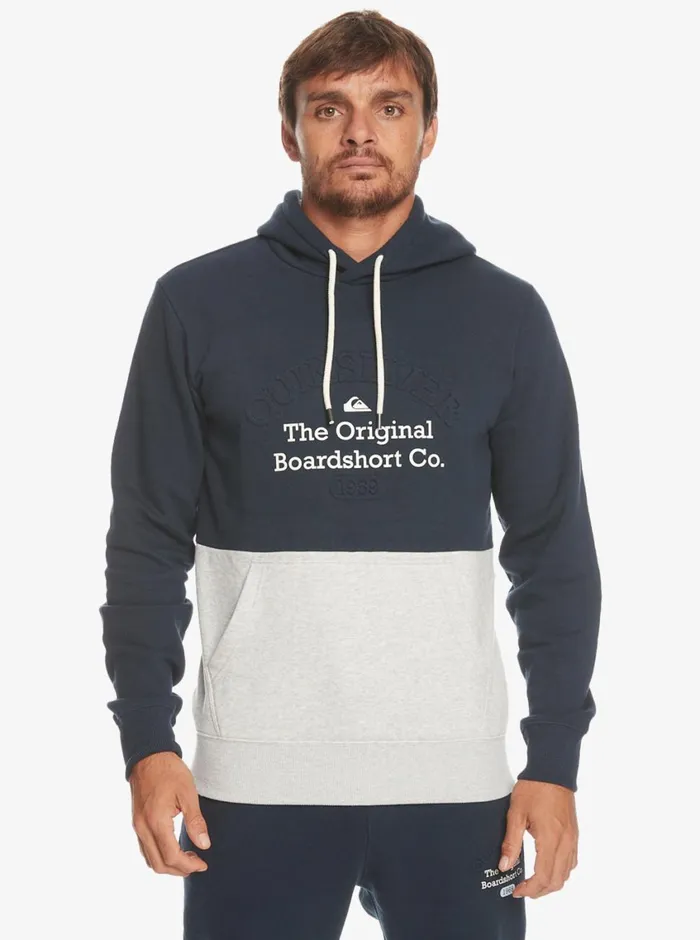 Quiksilver Emboss Hoodie Navy Blazer Mens Sweatshirts and Hoodies