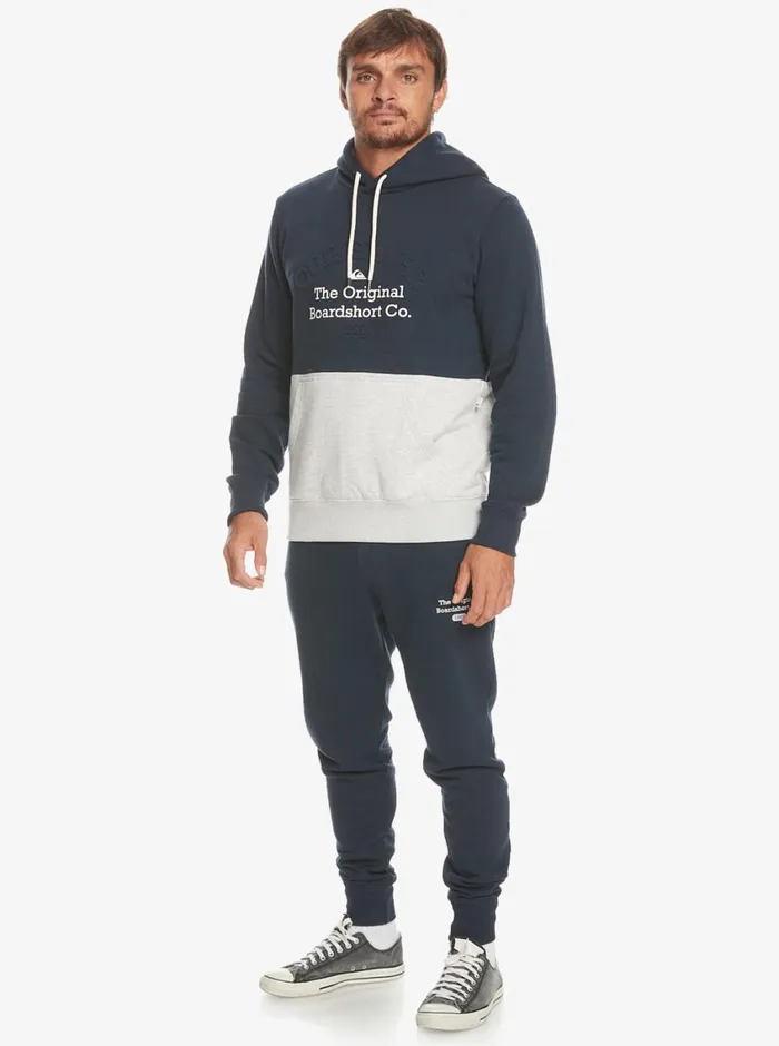 Quiksilver Emboss Hoodie Navy Blazer Mens Sweatshirts and Hoodies