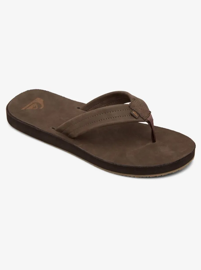 Quiksilver Erreka Leather Sandals Brownbrownbrown Mens Sandals