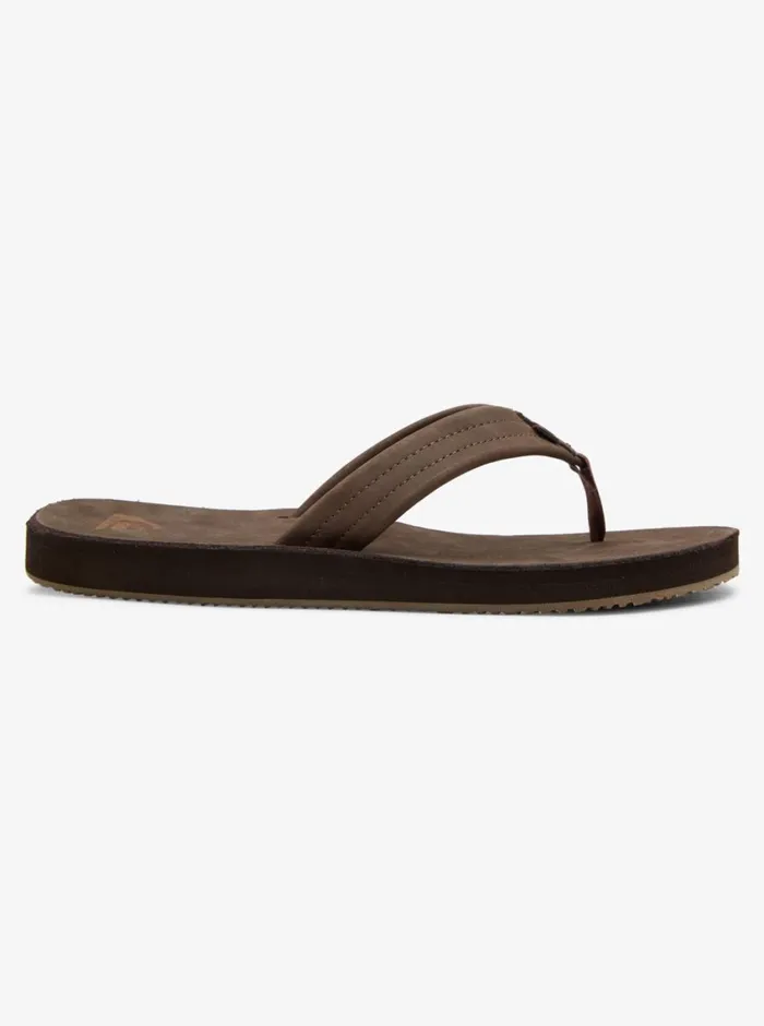 Quiksilver Erreka Leather Sandals Brownbrownbrown Mens Sandals