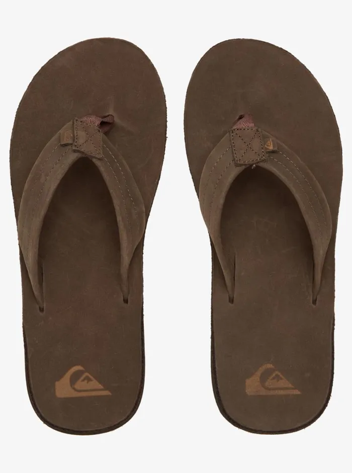 Quiksilver Erreka Leather Sandals Brownbrownbrown Mens Sandals
