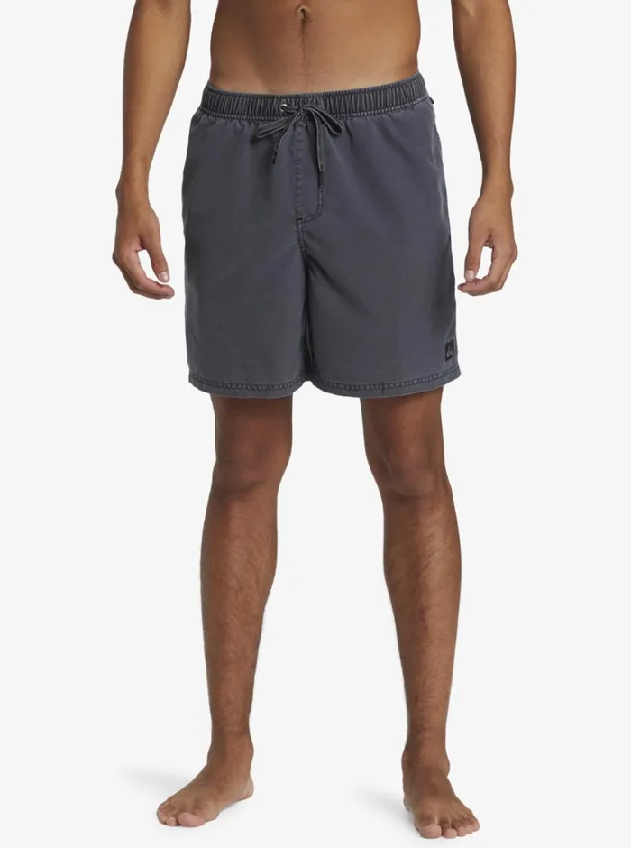 Quiksilver Everyday Surfwash Volley 17034 Elastic Waist Shorts Black Mens Elastic Waist Quiksilver Everyday Surfwash Volley 17034 Elastic Waist Shorts Black Mens Elastic Waist