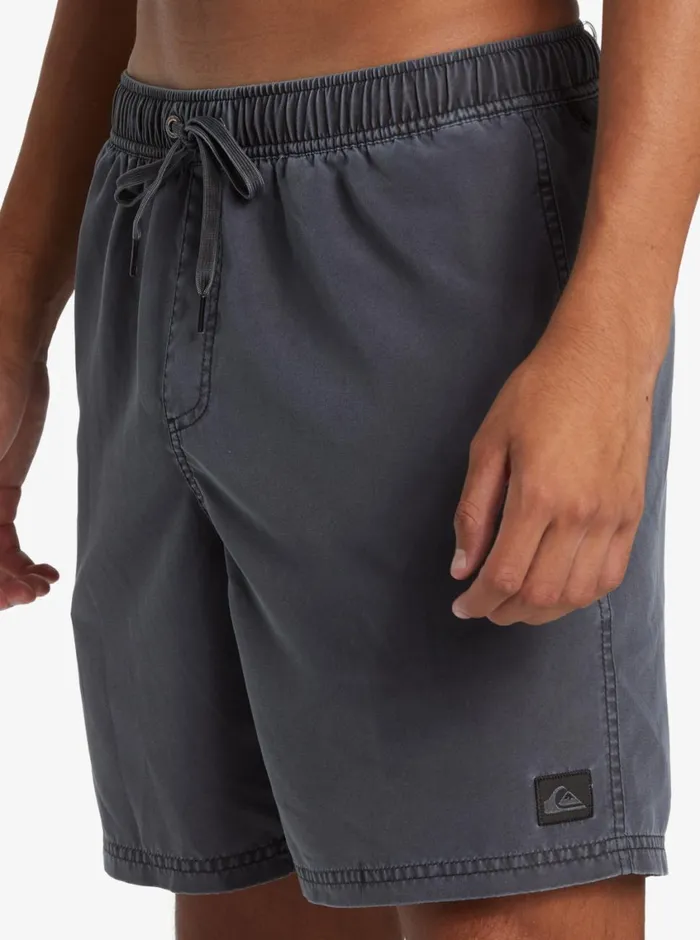 Quiksilver Everyday Surfwash Volley 17034 Elastic Waist Shorts Black Mens Elastic Waist Quiksilver Everyday Surfwash Volley 17034 Elastic Waist Shorts Black Mens Elastic Waist
