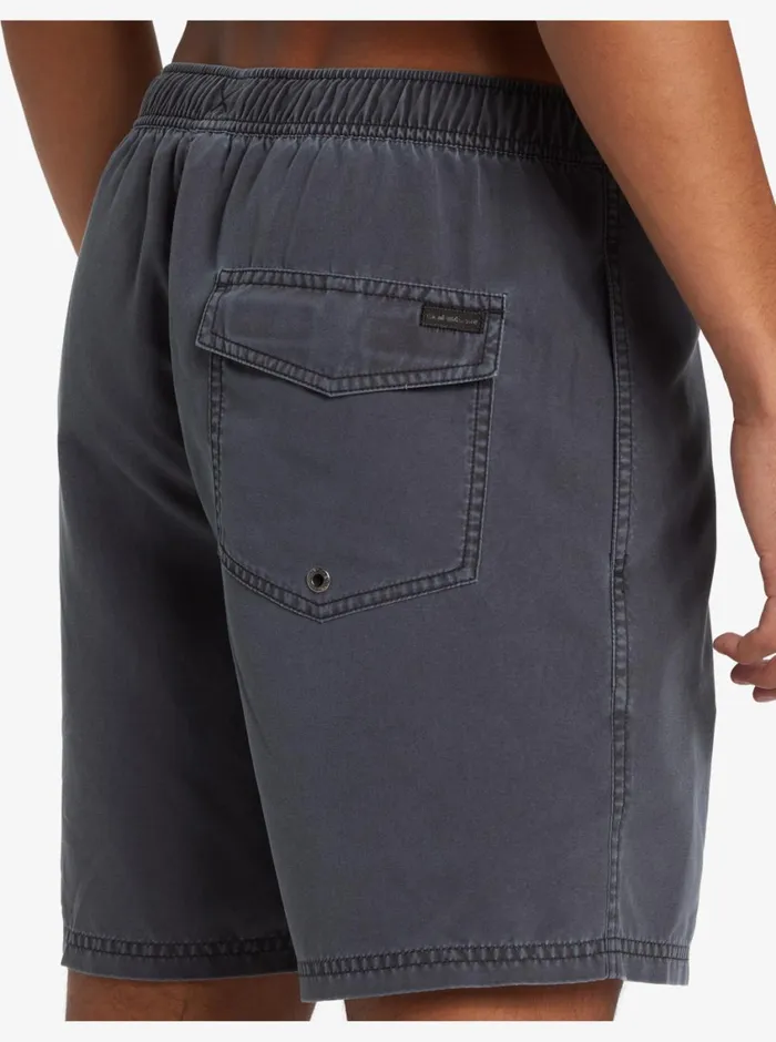 Quiksilver Everyday Surfwash Volley 17034 Elastic Waist Shorts Black Mens Elastic Waist Quiksilver Everyday Surfwash Volley 17034 Elastic Waist Shorts Black Mens Elastic Waist