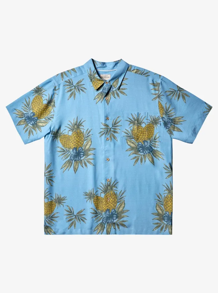 Quiksilver Field Work Short Sleeve Shirt Dusk Blue Field Work MensWaterman Shirts and Polos
