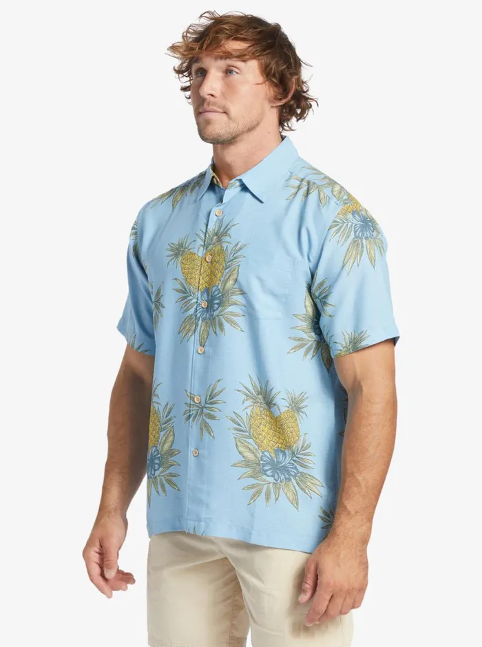 Quiksilver Field Work Short Sleeve Shirt Dusk Blue Field Work MensWaterman Shirts and Polos Quiksilver Field Work Short Sleeve Shirt Dusk Blue Field Work MensWaterman Shirts and Polos