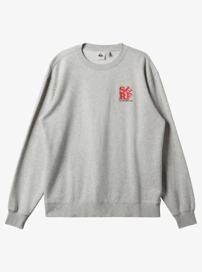 Quiksilver Graphic Mix Crew Neck Sweatshirt White Marble Heather Mens Sweatshirts and Hoodies Quiksilver Graphic Mix Crew Neck Sweatshirt White Marble Heather Mens Sweatshirts and Hoodies