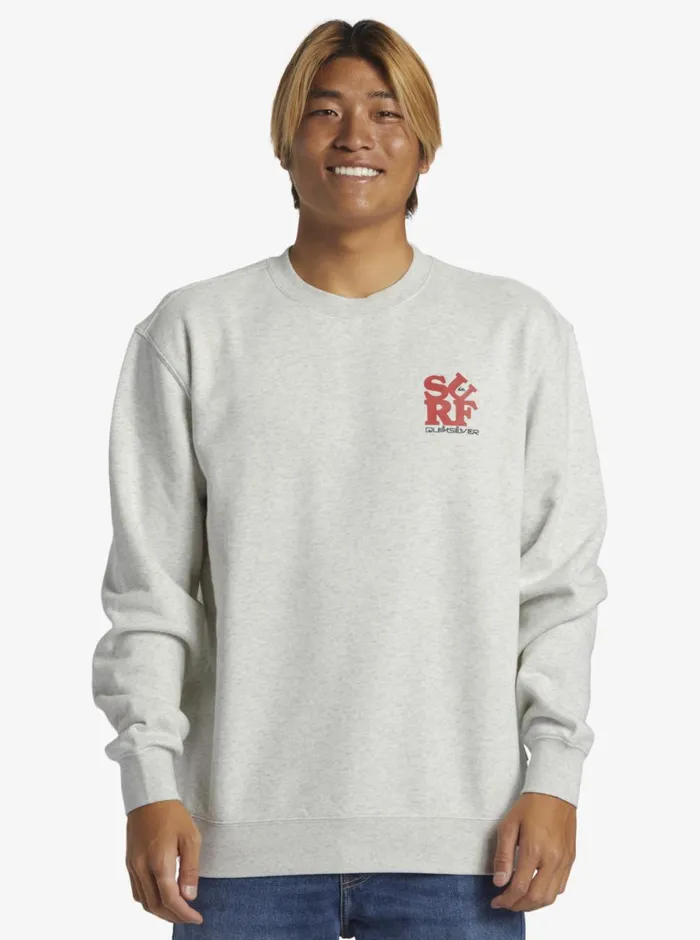 Quiksilver Graphic Mix Crew Neck Sweatshirt White Marble Heather Mens Sweatshirts and Hoodies Quiksilver Graphic Mix Crew Neck Sweatshirt White Marble Heather Mens Sweatshirts and Hoodies