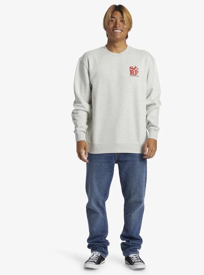 Quiksilver Graphic Mix Crew Neck Sweatshirt White Marble Heather Mens Sweatshirts and Hoodies Quiksilver Graphic Mix Crew Neck Sweatshirt White Marble Heather Mens Sweatshirts and Hoodies