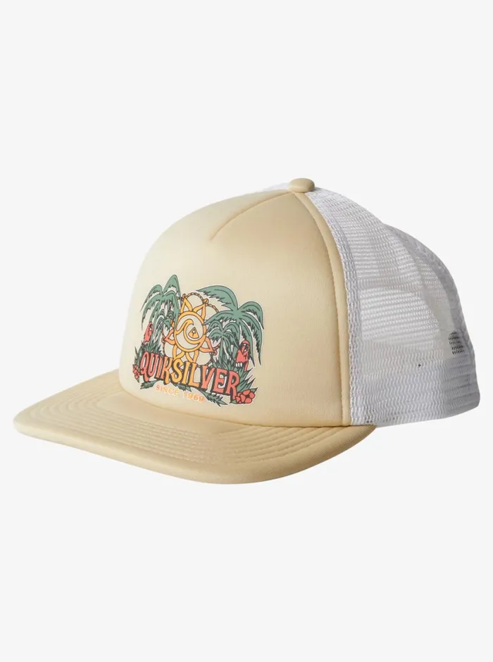 Quiksilver Happy Hour Trucker Hat Oyster White Mens Hats