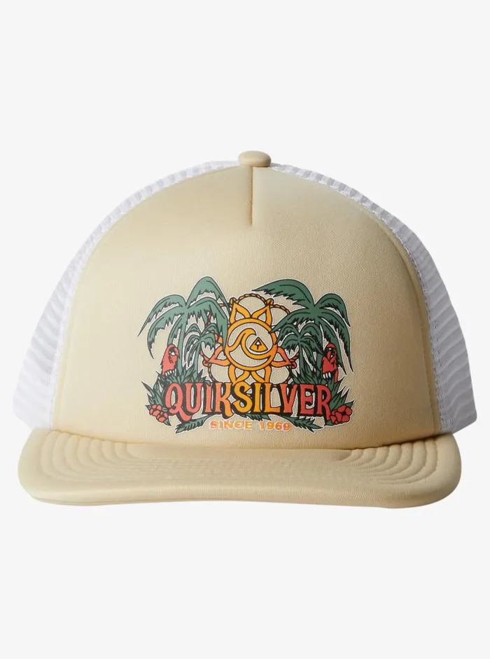 Quiksilver Happy Hour Trucker Hat Oyster White Mens Hats