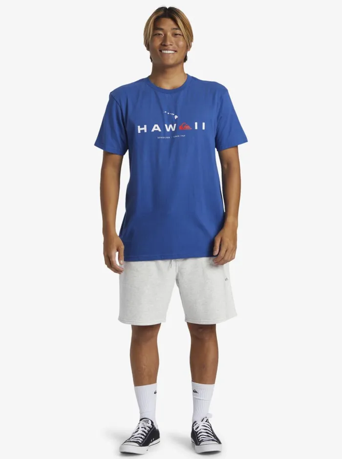 Quiksilver Hawaii State Of Mind TShirt Monaco Blue Mens Tees