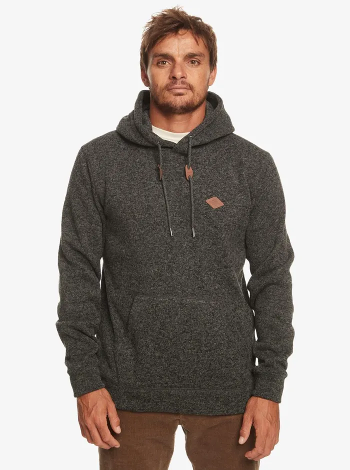Quiksilver Keller Hoodie Pullover Sweatshirt Dark Grey Heather Mens Sweatshirts and Hoodies