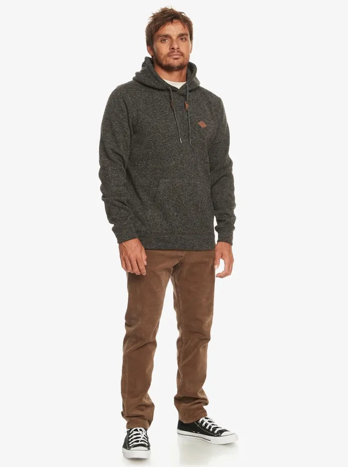 Quiksilver Keller Hoodie Pullover Sweatshirt Dark Grey Heather Mens Sweatshirts and Hoodies