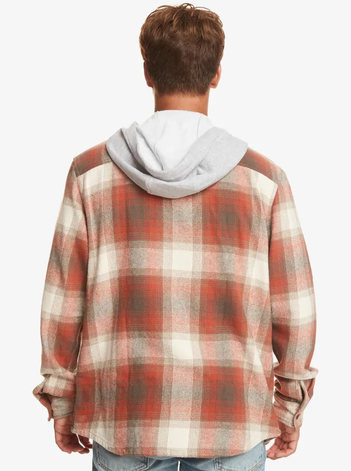 Quiksilver Kinloss Long Sleeve Hooded Shirt Baked Clay Kinloss Mens Shirts and Polos Quiksilver Kinloss Long Sleeve Hooded Shirt Baked Clay Kinloss Mens Shirts and Polos