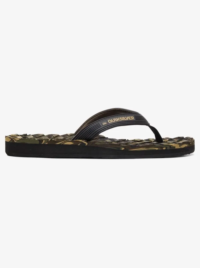 Quiksilver Massage FlipFlops Blackgreenblack Mens Sandals Quiksilver Massage FlipFlops Blackgreenblack Mens Sandals