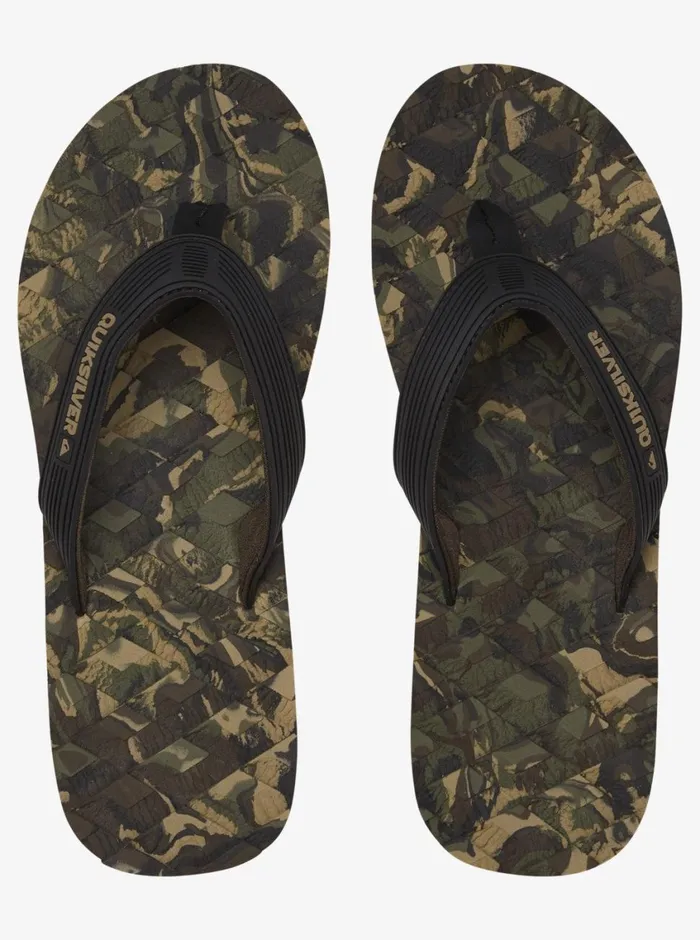 Quiksilver Massage FlipFlops Blackgreenblack Mens Sandals Quiksilver Massage FlipFlops Blackgreenblack Mens Sandals