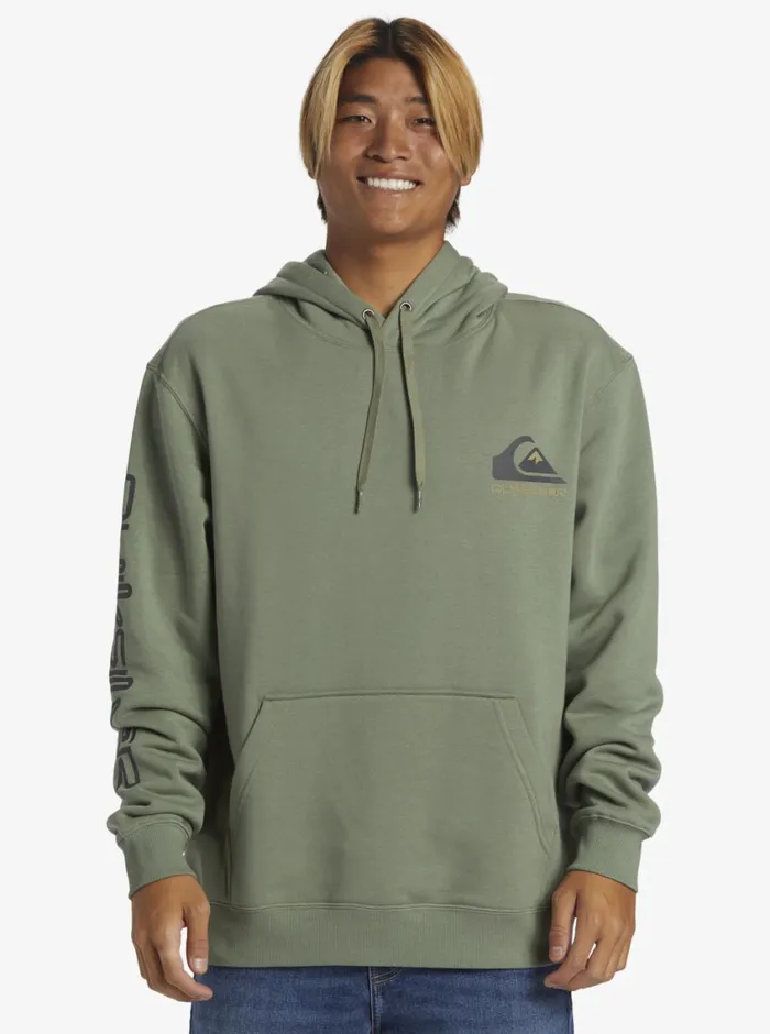 Quiksilver Omni Logo Hoodie Crew Neck Sweatshirt Sea Spray Mens Sweatshirts and Hoodies