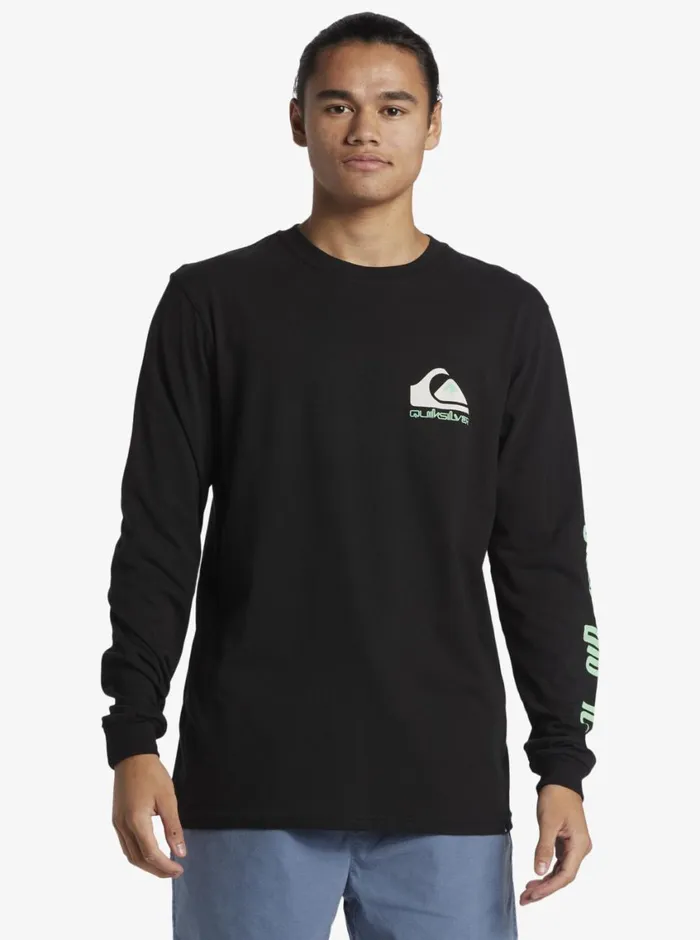 Quiksilver Omni Logo Long Sleeve TShirt Black Mens Tees Quiksilver Omni Logo Long Sleeve TShirt Black Mens Tees