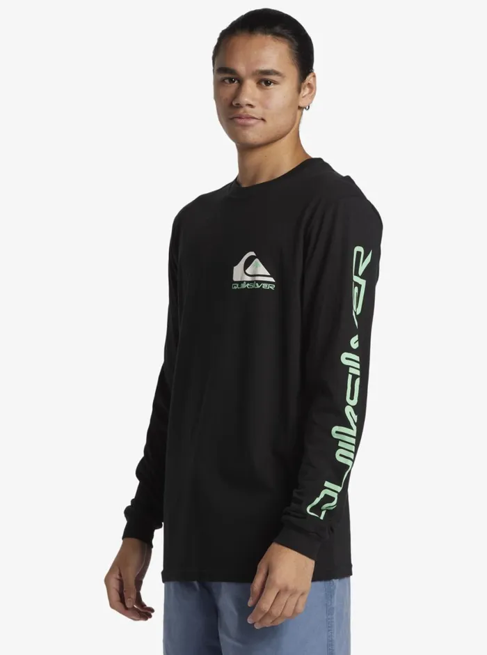 Quiksilver Omni Logo Long Sleeve TShirt Black Mens Tees Quiksilver Omni Logo Long Sleeve TShirt Black Mens Tees