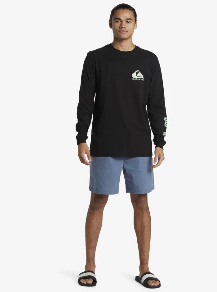 Quiksilver Omni Logo Long Sleeve TShirt Black Mens Tees Quiksilver Omni Logo Long Sleeve TShirt Black Mens Tees