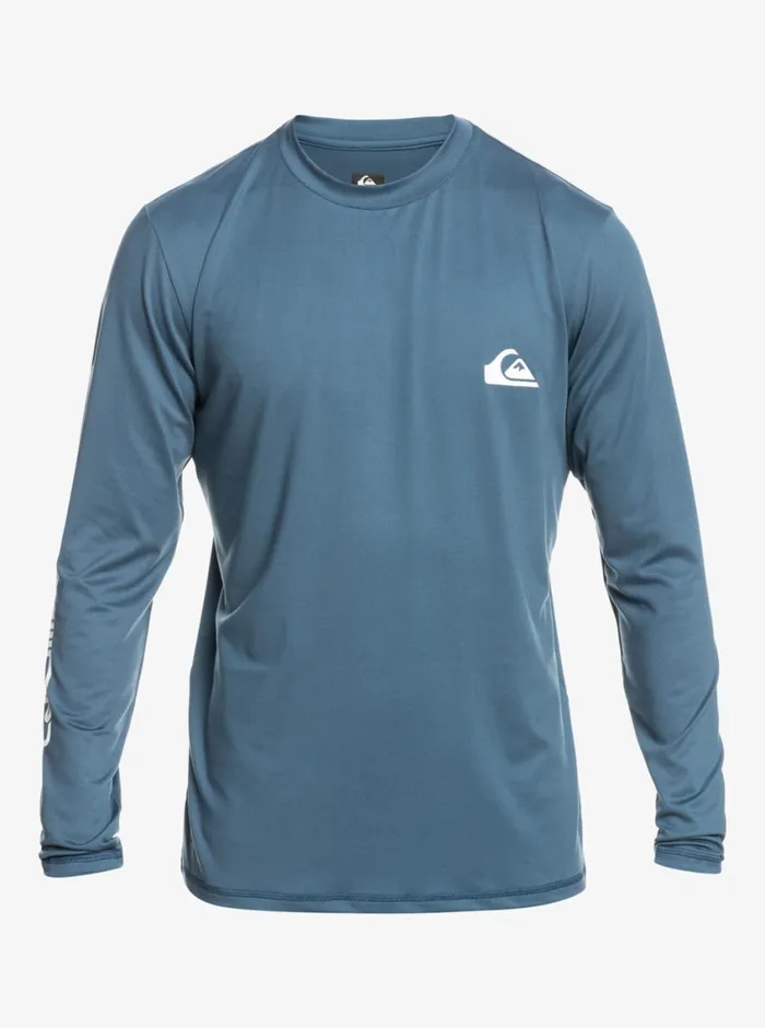 Quiksilver Omni Session Long Sleeve Upf 50 Surf TShirt Bering Sea Mens Rashguards Quiksilver Omni Session Long Sleeve Upf 50 Surf TShirt Bering Sea Mens Rashguards