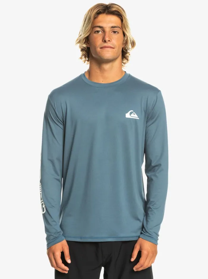 Quiksilver Omni Session Long Sleeve Upf 50 Surf TShirt Bering Sea Mens Rashguards Quiksilver Omni Session Long Sleeve Upf 50 Surf TShirt Bering Sea Mens Rashguards