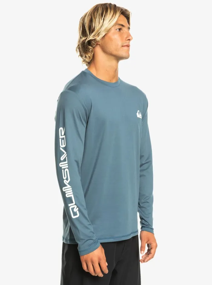 Quiksilver Omni Session Long Sleeve Upf 50 Surf TShirt Bering Sea Mens Rashguards Quiksilver Omni Session Long Sleeve Upf 50 Surf TShirt Bering Sea Mens Rashguards