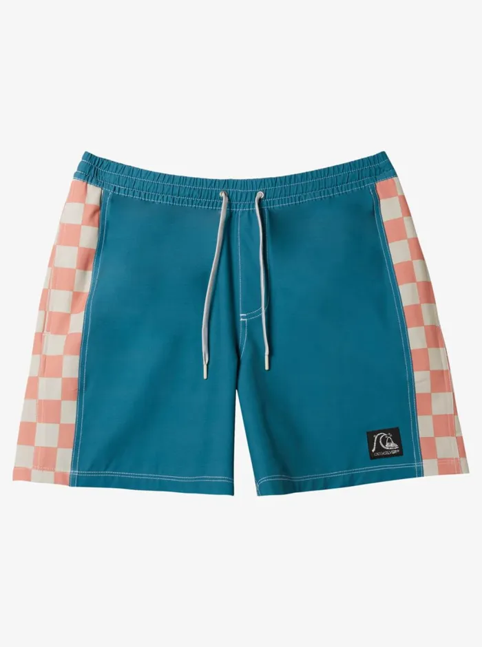 Quiksilver Original Arch Volley 17034 Elastic Waist Shorts Colonial Blue Mens Elastic Waist