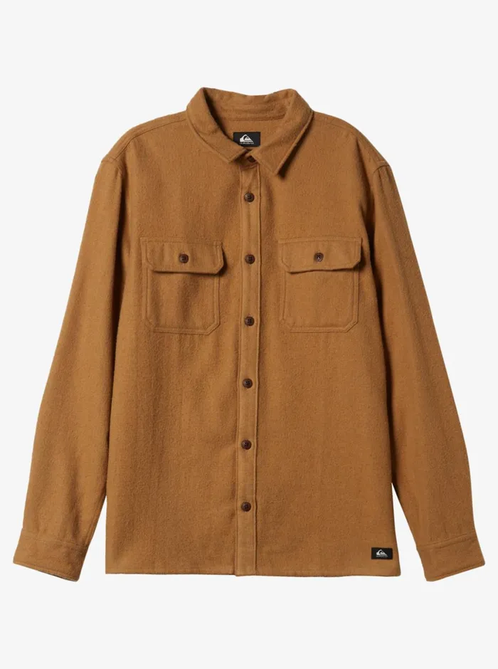 Quiksilver Salterhill Long Sleeve Shirt Bone Brown Mens Shirts and Polos