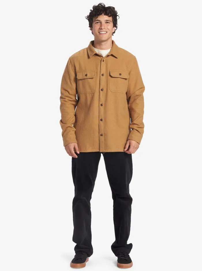 Quiksilver Salterhill Long Sleeve Shirt Bone Brown Mens Shirts and Polos