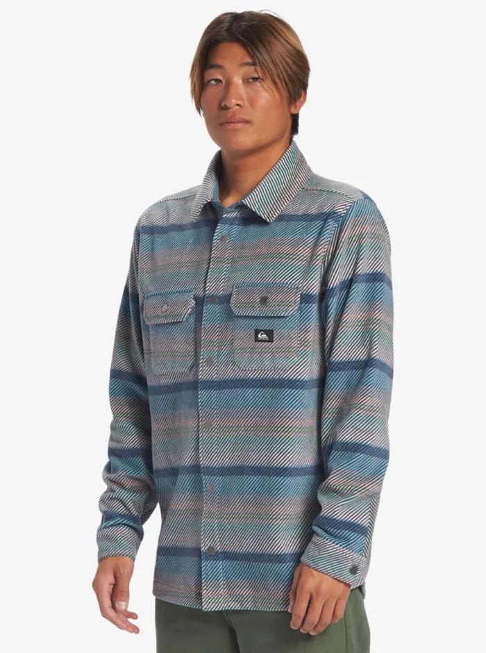 Quiksilver Surf Days Long Sleeve Fleece Shirt Reef Waters Surf Days Mens Shirts and Polos
