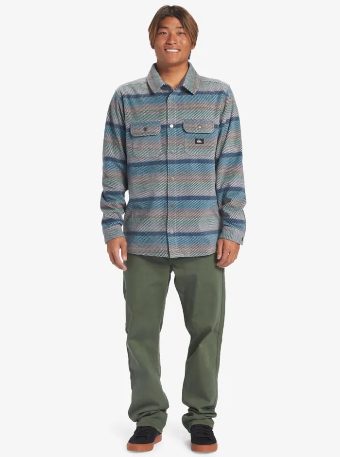 Quiksilver Surf Days Long Sleeve Fleece Shirt Reef Waters Surf Days Mens Shirts and Polos
