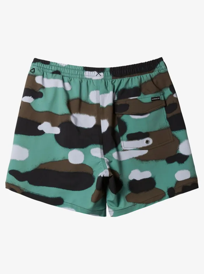 Quiksilver Surfsilk Mix Volley 17034 Elastic Waist Shorts Camo Mens Elastic Waist Quiksilver Surfsilk Mix Volley 17034 Elastic Waist Shorts Camo Mens Elastic Waist