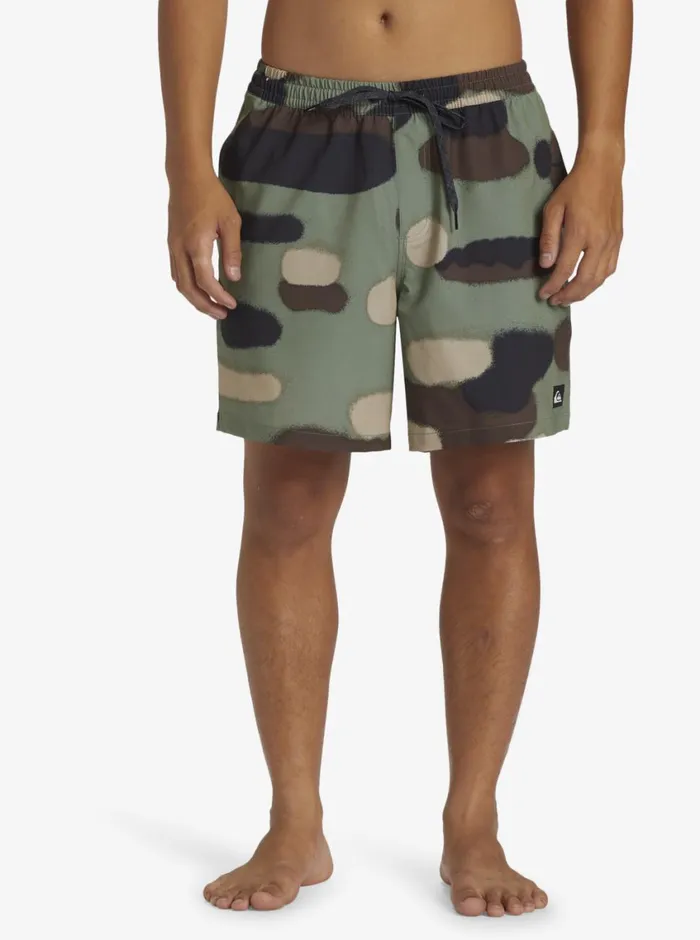 Quiksilver Surfsilk Mix Volley 17034 Elastic Waist Shorts Camo Mens Elastic Waist Quiksilver Surfsilk Mix Volley 17034 Elastic Waist Shorts Camo Mens Elastic Waist