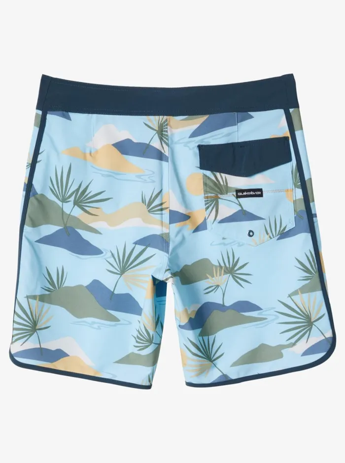 Quiksilver Surfsilk Scallop 19034 Boardshorts Sky Blue Mens Shorts and Amphibians