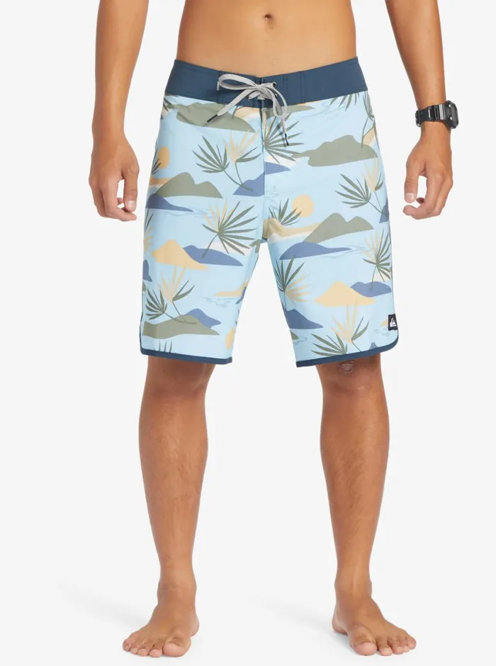 Quiksilver Surfsilk Scallop 19034 Boardshorts Sky Blue Mens Shorts and Amphibians