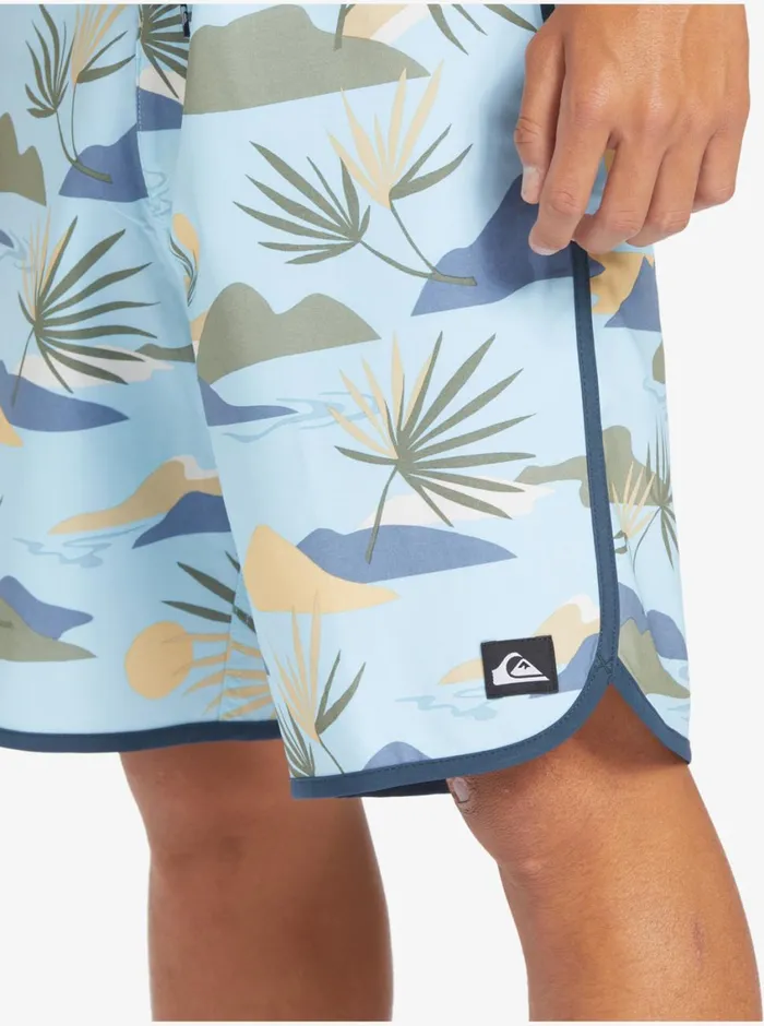 Quiksilver Surfsilk Scallop 19034 Boardshorts Sky Blue Mens Shorts and Amphibians