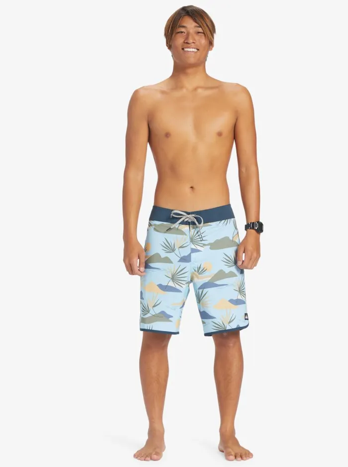 Quiksilver Surfsilk Scallop 19034 Boardshorts Sky Blue Mens Shorts and Amphibians