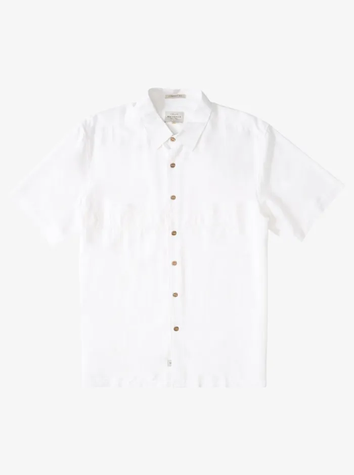 Quiksilver Tahiti Palms Premium AntiWrinkle Shirt White MensWaterman Shirts and Polos
